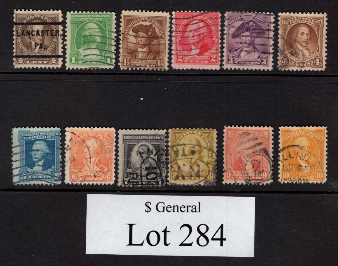 font = 715>Lot 284, US Stamps at Face