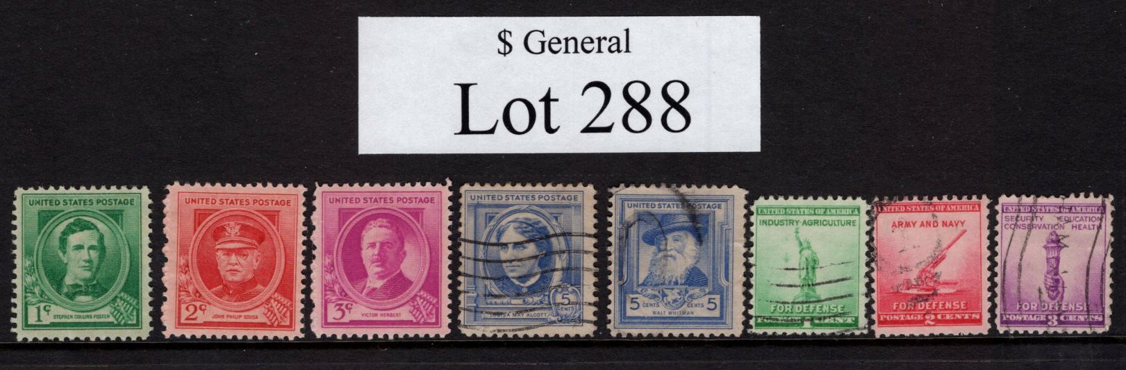 font = 711>Lot 288, US Stamps at Face