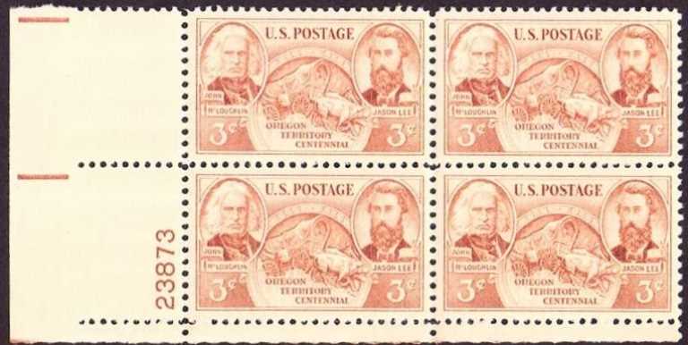 Scott 0964 Plate Block of 4 MNH Oregon Territory (3 cents)