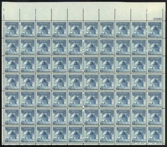 Scott 0966 Sheet of 70 MNH Observatory (3 cents)