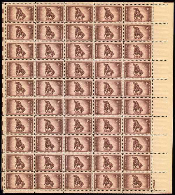 Scott 0973 Sheet of 50 MNH Rough Riders (3 cents)