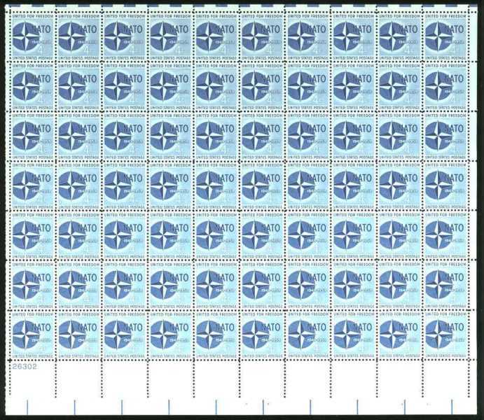 Scott 1127 Sheet of 70 MNH NATO (4 cent)