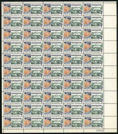 Scott 1150 Sheet of 50 MNH Water Conservation (4 cent)