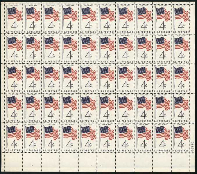 Scott 1153 Sheet of 50 MNH 50 Star Flag (4 cent)