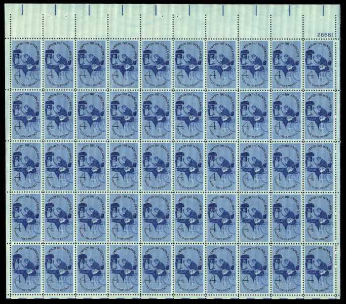 Scott 1155 Sheet of 50 MNH Employ the Handicapped (4 cent)