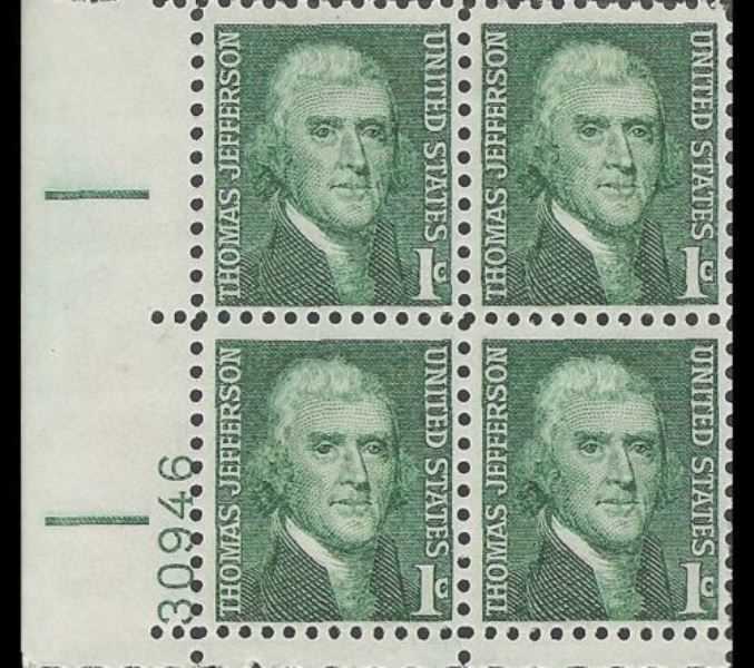 Scott 1278 Plate Block (1 cents)