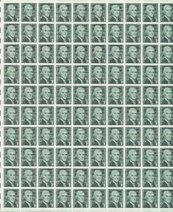Scott 1278 Sheet (1 cents)