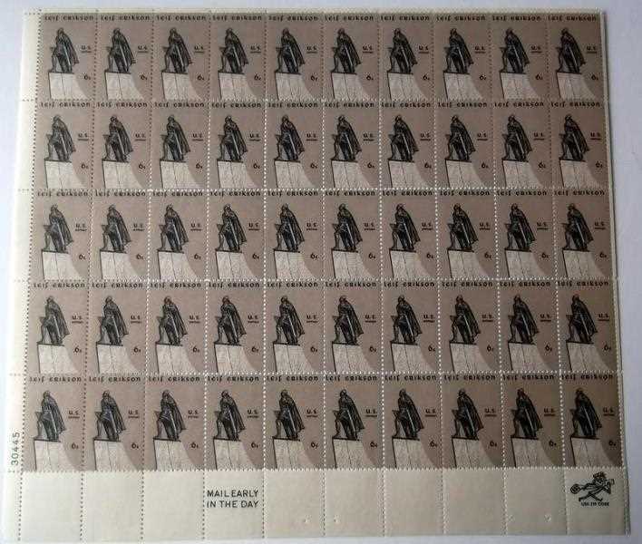 Scott 1359 Sheet of 50 MNH Leif Erikson (6 cents)
