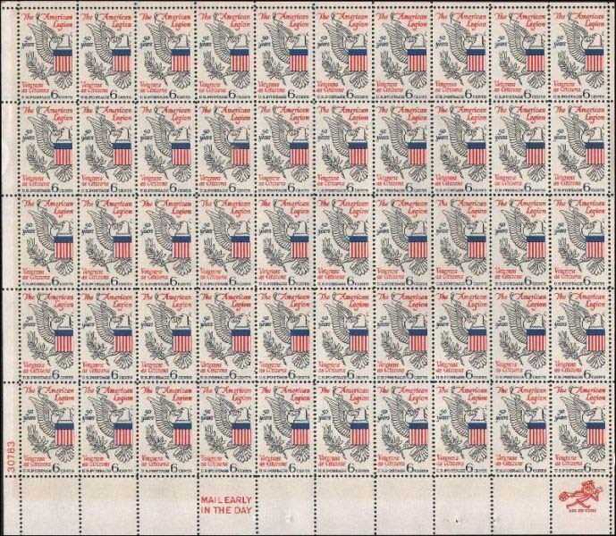 Scott 1369 Sheet of 50 MNH The American Legion (6 cents)