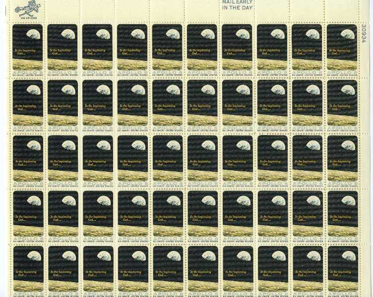 Scott 1371 Sheet of 50 MNH Apollo 8 Moon Orbit (6 cents)