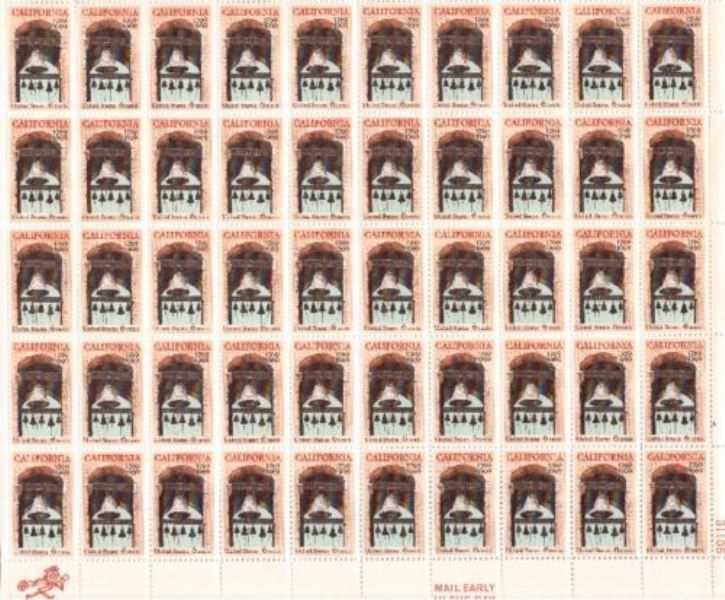 Scott 1373 Sheet of 50 MNH California Settlement (6 cents)