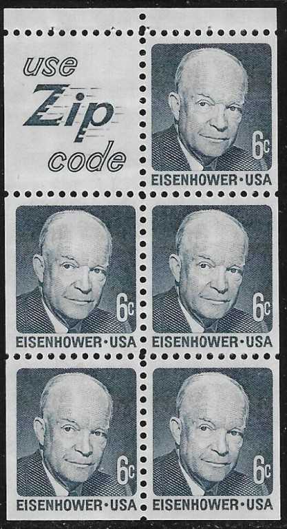 Scott 1393b5 Pane of 5 plus slogan 5 use Zip code (6 cents)