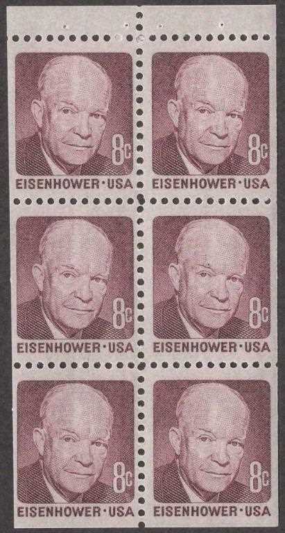 Scott 1395b Vertical Booklet Pane of 6 (8 cents)