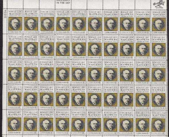 Scott 1405 Sheet of 50 MNH Edgar Lee Masters (6 cents)