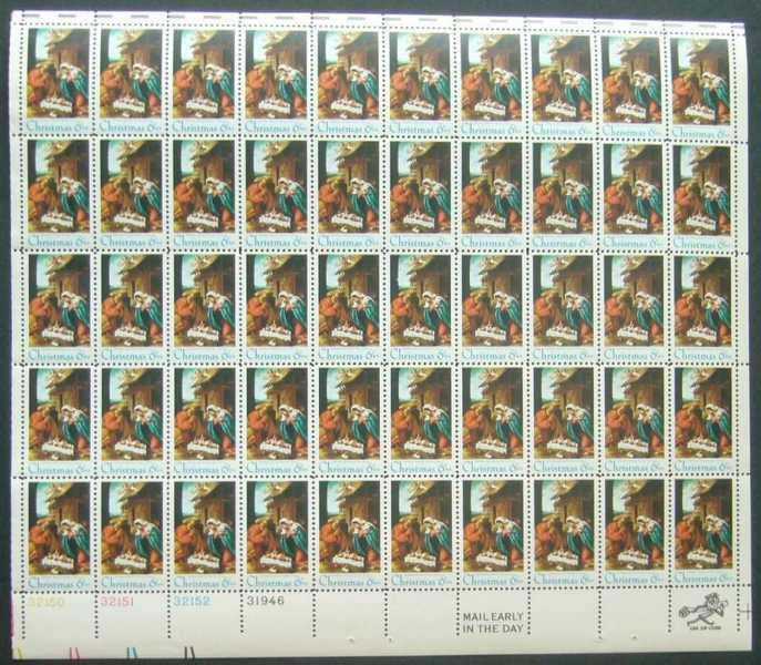 Scott 1414 Sheet of 50 MNH Christmas (6 cents)