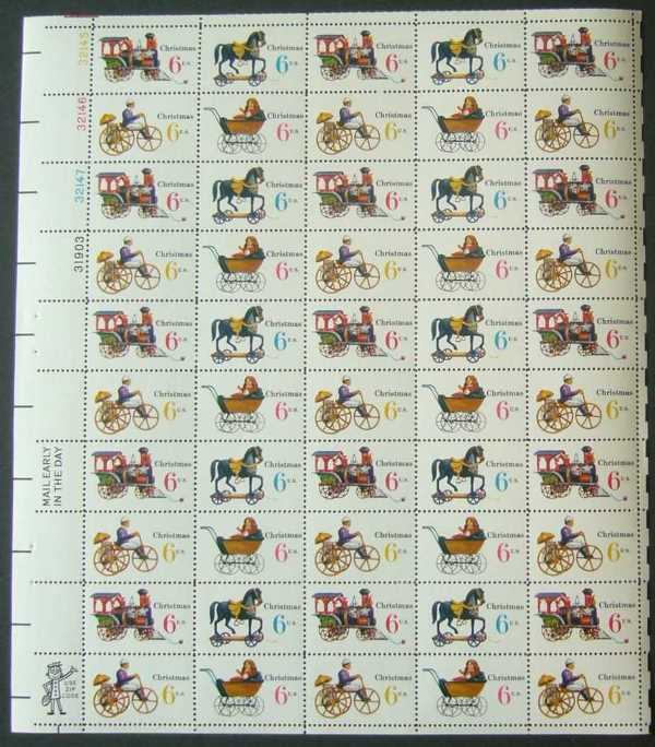 Scott 1415-1418 Sheet of 50 MNH Christmas Toys (6 cents)