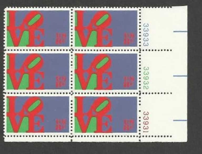 Scott 1475 Plate Block of 6 MNH LOVE (8 cents)