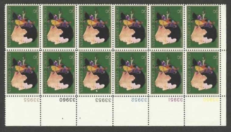 Scott 1484 Plate Block of 12 MNH George Gershwin (8 cents)