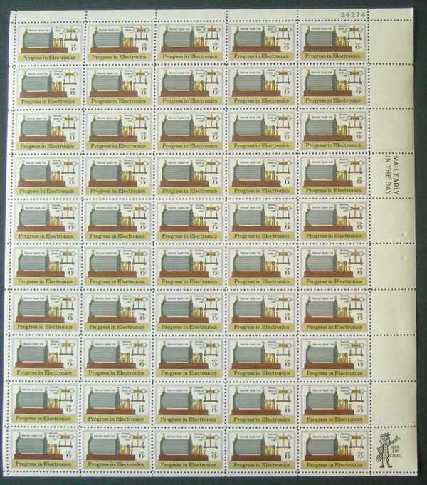 Scott 1500 Sheet of 50 MNH Marconi's Spark Coil (6 cents)