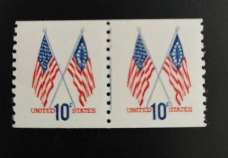 Scott 1519 Pair MNH two flags (10 cents)