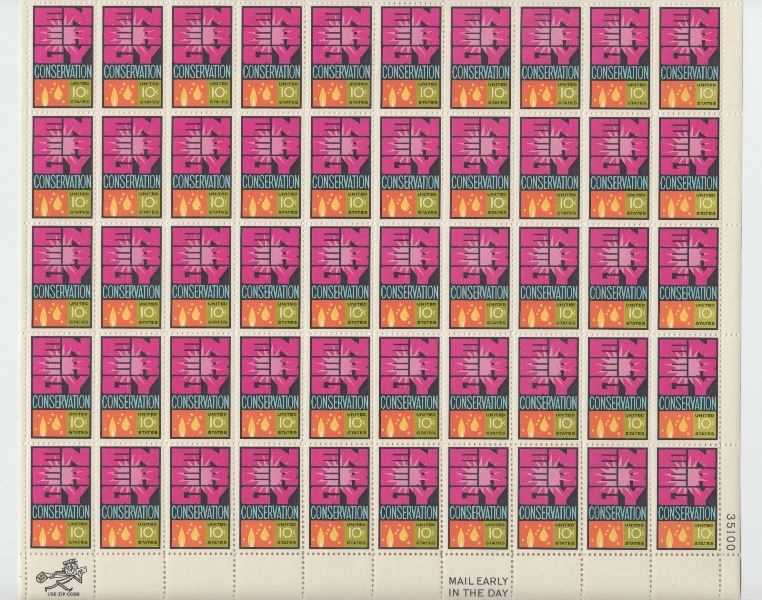 Scott 1547 Sheet of 50 MNH Energy Conservation (10 cents)
