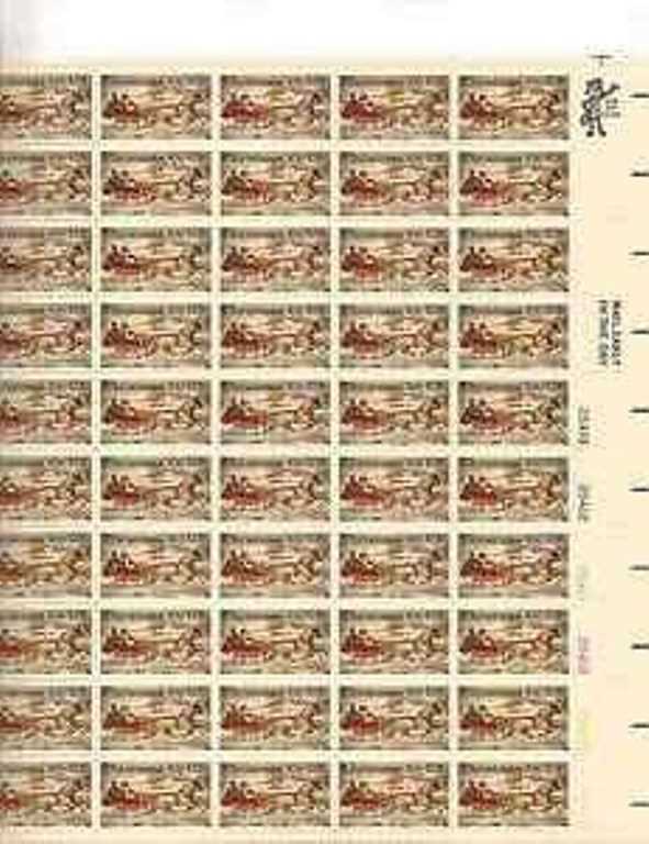 Scott 1551 Sheet of 50 MNH Christmas Road (10 cents)