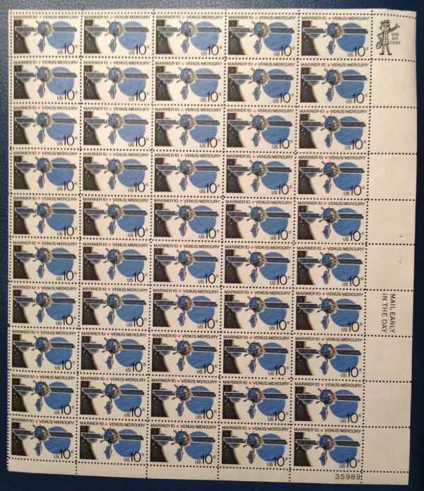 Scott 1557 Sheet of 50 MNH Mariner 10 (10 cents)