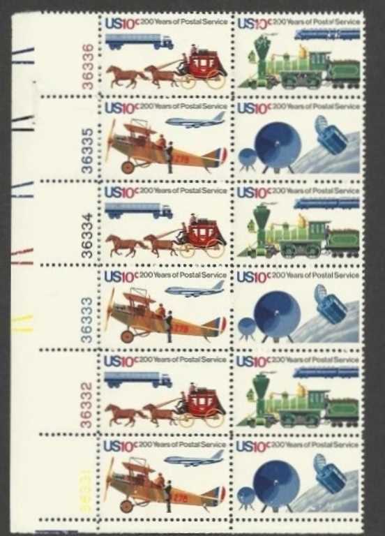 Scott 1572-1575 Plate Block of 12 MNH Postal Service (10 cents)
