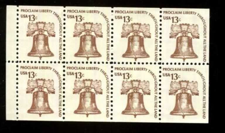 Scott 1595c Booklet Pane of 8 (13 Cents)
