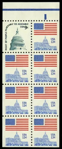 Scott 1623a2 Booklet #131 LRM on 13 cents, contains a pane