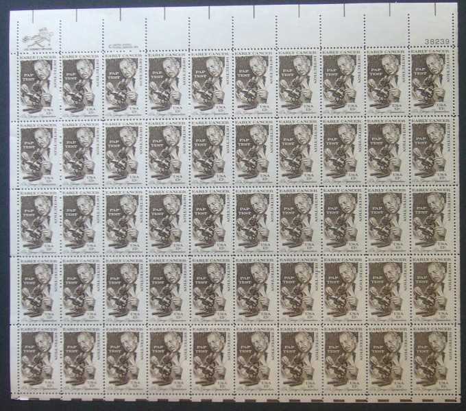 Scott 1754 Sheet of 50 MNH G. Papanicolaou (13 cents)