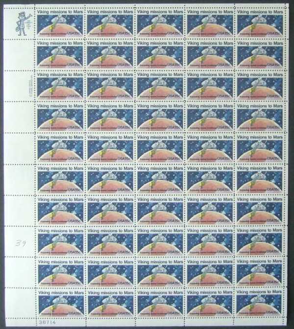 Scott 1759 Sheet of 50 MNH Viking 1 on Mars (15 cents)