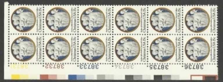 Scott 1768 Plate Block of 12 MNH Christmas Madonna (15 cents)