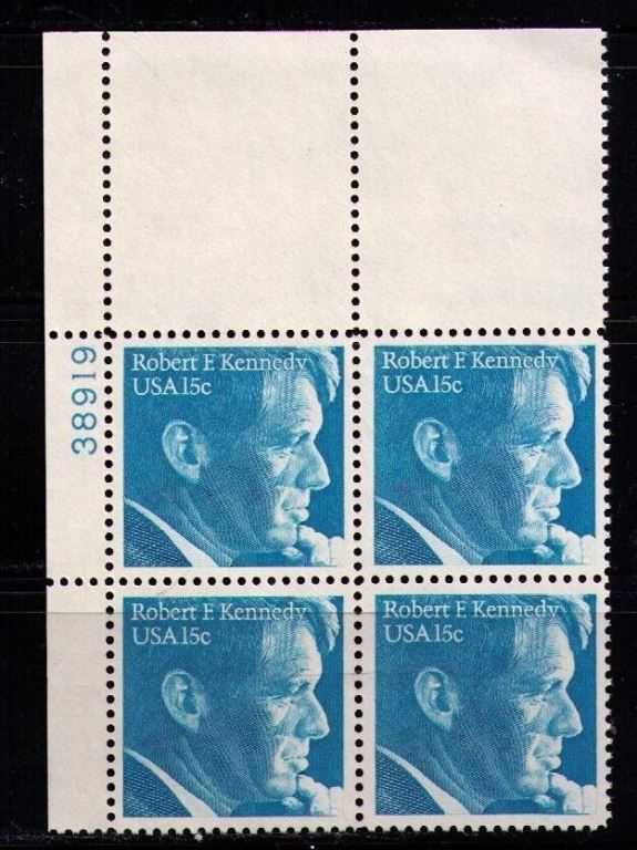 Scott 1770 Plate Block of 4 MNH Robert Kennedy (15 cents)
