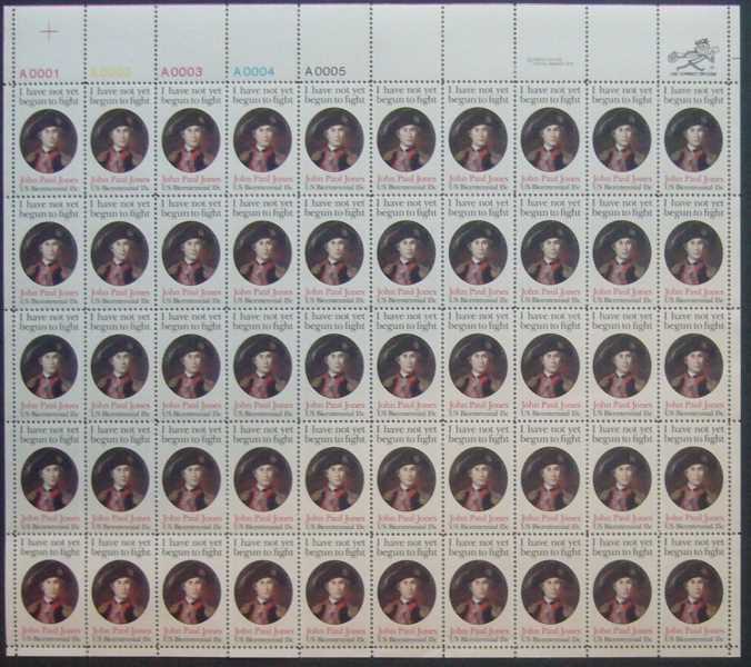 Scott 1789 Sheet of 50 MNH John Paul Jones (15 cents)