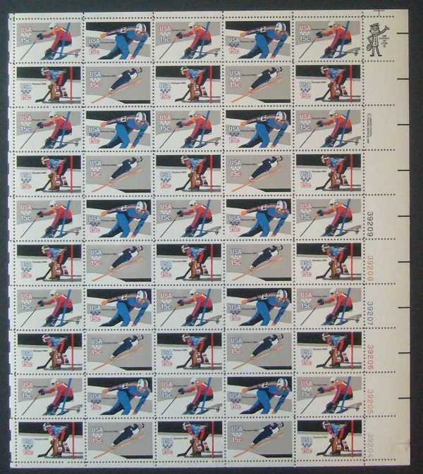 Scott 1795-1798 Sheet of 50 MNH Winter Olympics (15 cents)