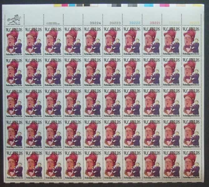 Scott 1803 Sheet of 50 MNH W. c. Fields (15 cents)