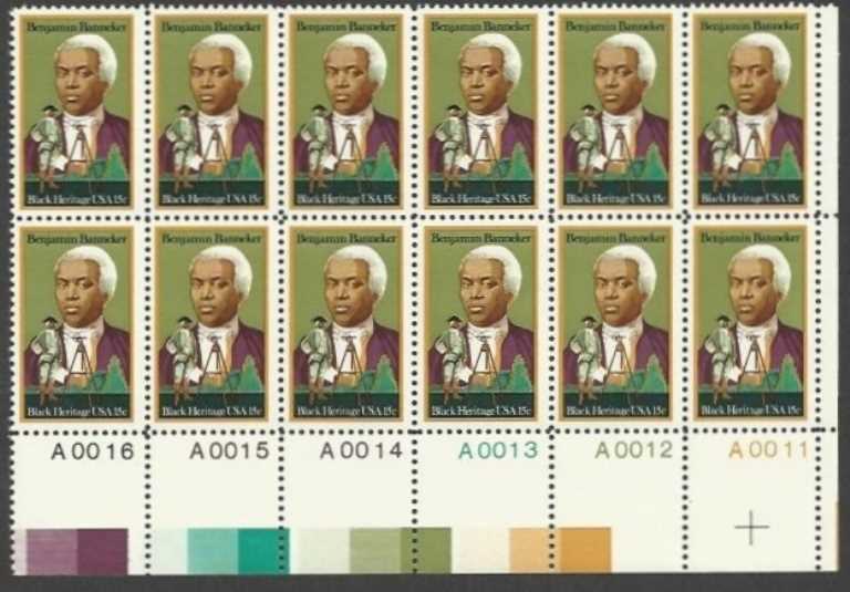 Scott 1804 Plate Block of 12 MNH Benjamin Banneker (15 cents)
