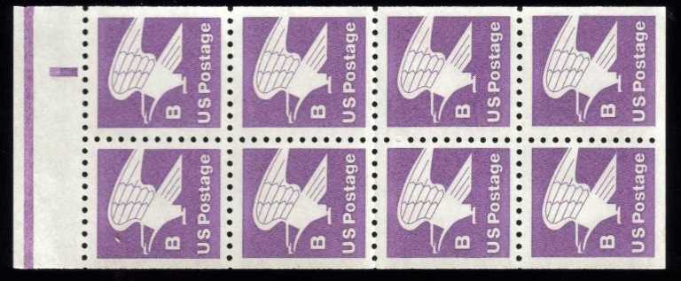 Scott 1819a Booklet Pane of 8 "B" Eagle (18 cents)