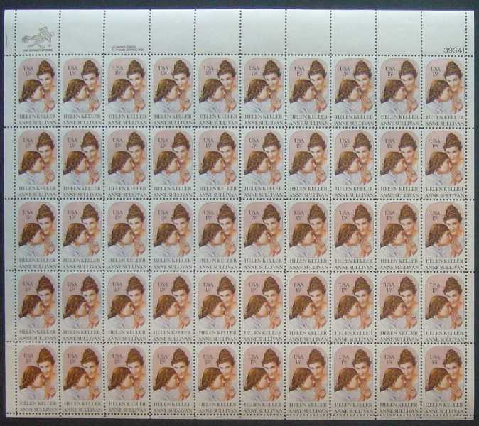 Scott 1824 Sheet of 50 MNH Helen Keller (15 cents)