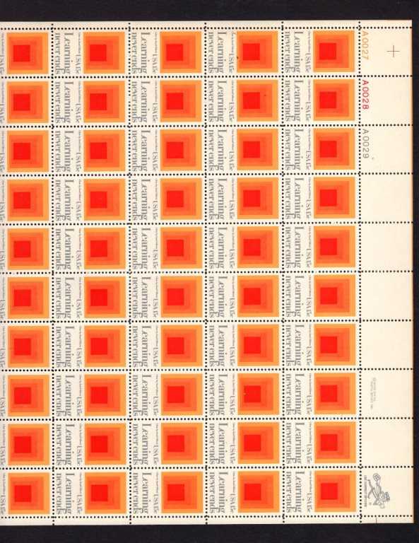 Scott 1833 Sheet of 50 MNH Learning Never Ends (15 cents)