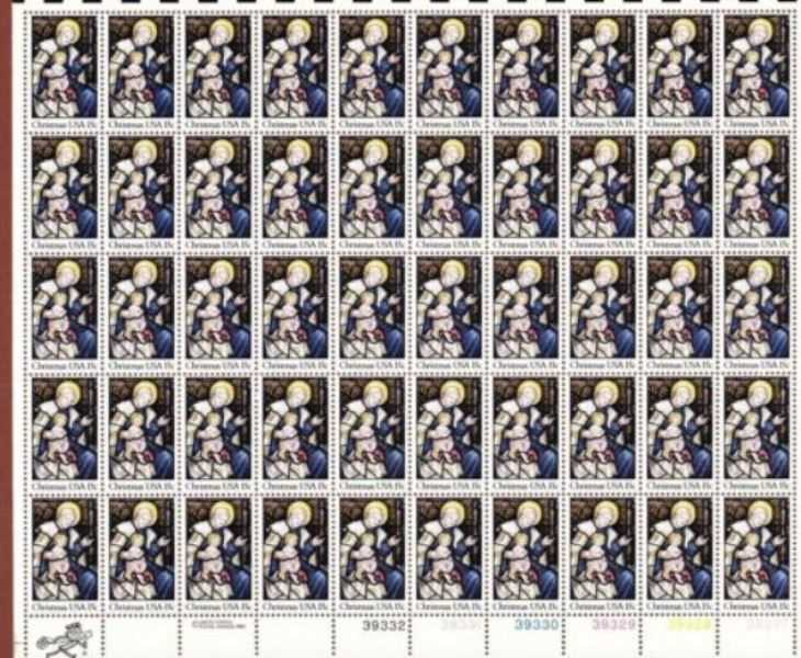 Scott 1842 Sheet of 50 MNH Christmas Madonna & Child (15 cents)