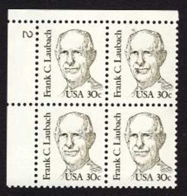 Scott 1864a Plate Block of 4 MNH Frank Laubach (30 cents)