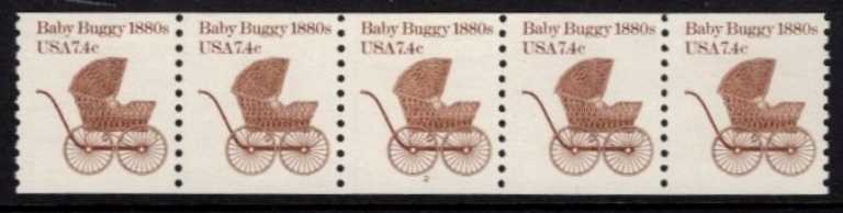 07.4 cents Transportation Coil Scott 1902 <font color=red> Strip of 5 Plate #2 </font>