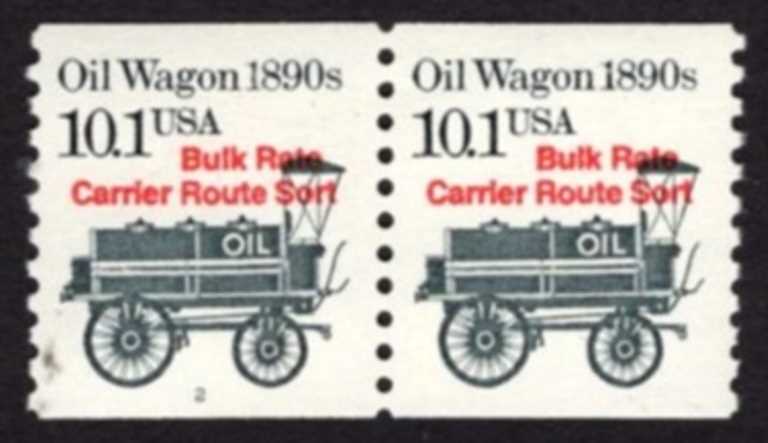10.1 cents Transportation Coil Scott 2130a <font color=red> Strip of 2 Plate #2 </font>