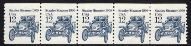 12 cents Transportation Coil Scott 2132 <font color=red> Strip of 5 Plate #0 </font>