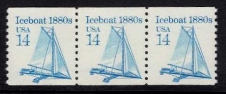 14 cents Transportation Coil Scott 2134 <font color=red> Strip of 3 Plate #0 </font>