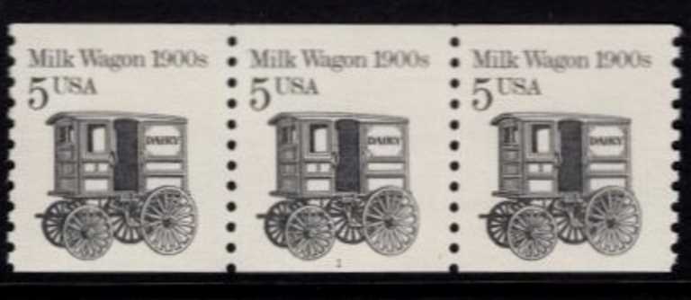05 cents Transportation Coil Scott 2253 <font color=red> Strip of 3 Plate #1 </font>