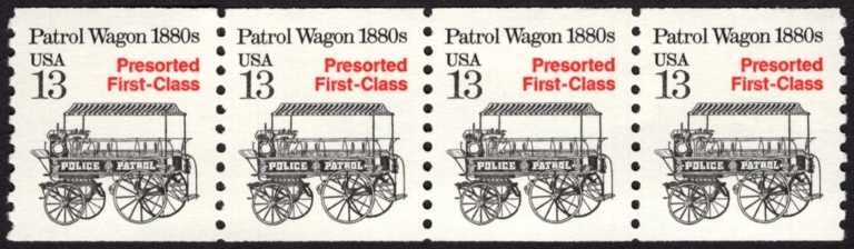 13 cents Transportation Coil Scott 2258 <font color=red> Strip of 4 Plate #0 </font>