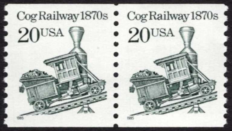 20 cents Transportation Coil Scott 2463 <font color=red> Strip of 2 Plate #0 </font>